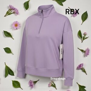 RBX Active  Women's Light Purple Soft  Quarter-Zip Sweatshirt S/P